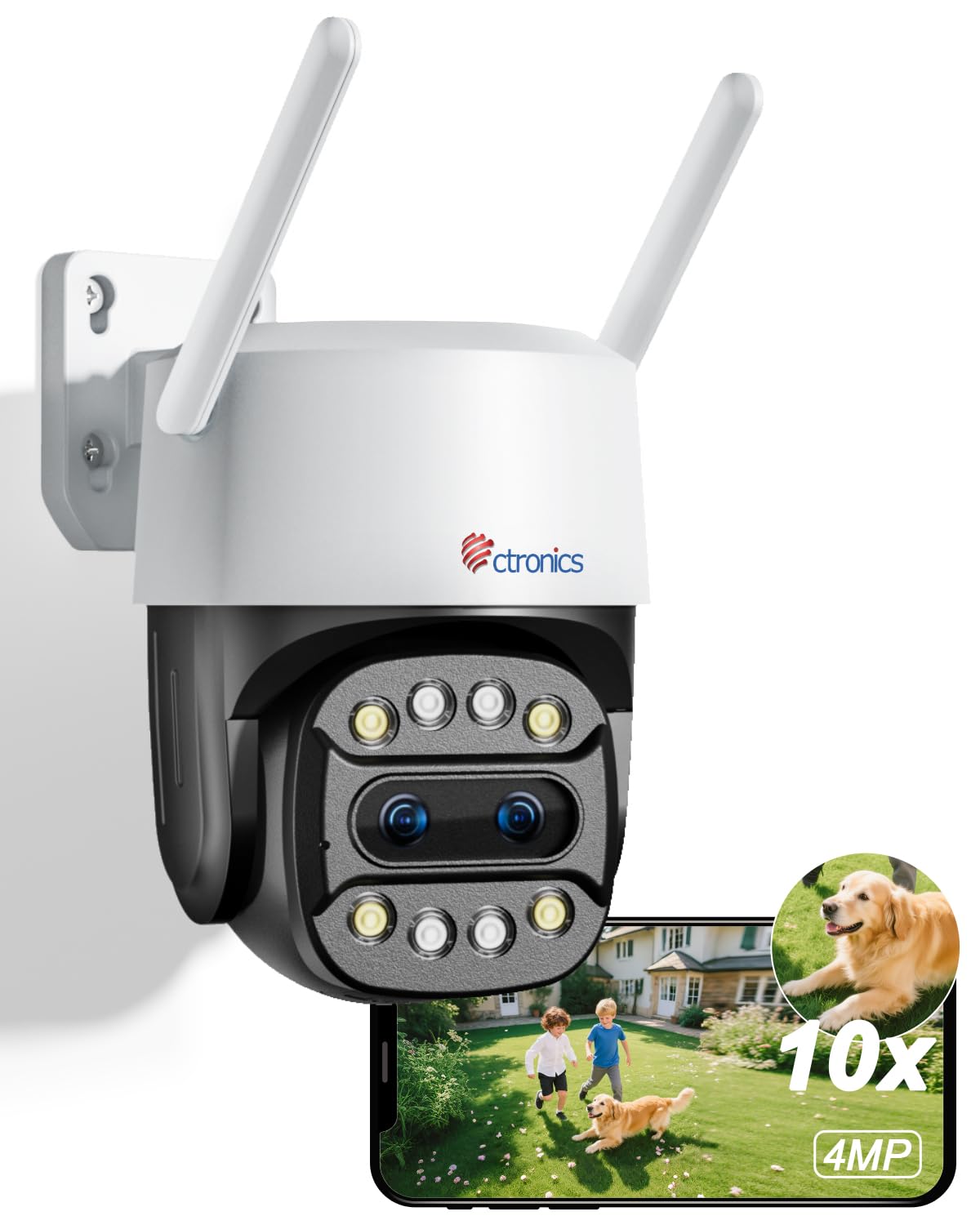 Amazon.co.jp: 【 2眼式・AI人物自動追尾ズーム】Ctronics 防犯カメラ